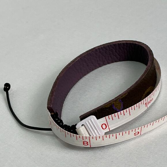 Louis Vuitton Monogram Canvas Slide Bracelet dark purple leather - Picture 10 of 12